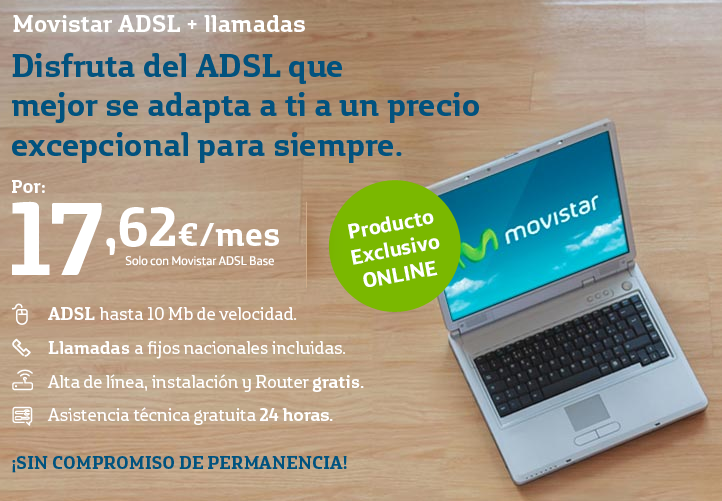 Pantallazo Movistar ADSL Base